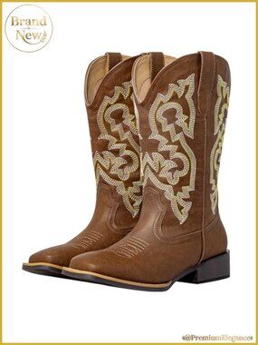 Extra Wide Calf Cowgirl Boots for Women Square Toe Western